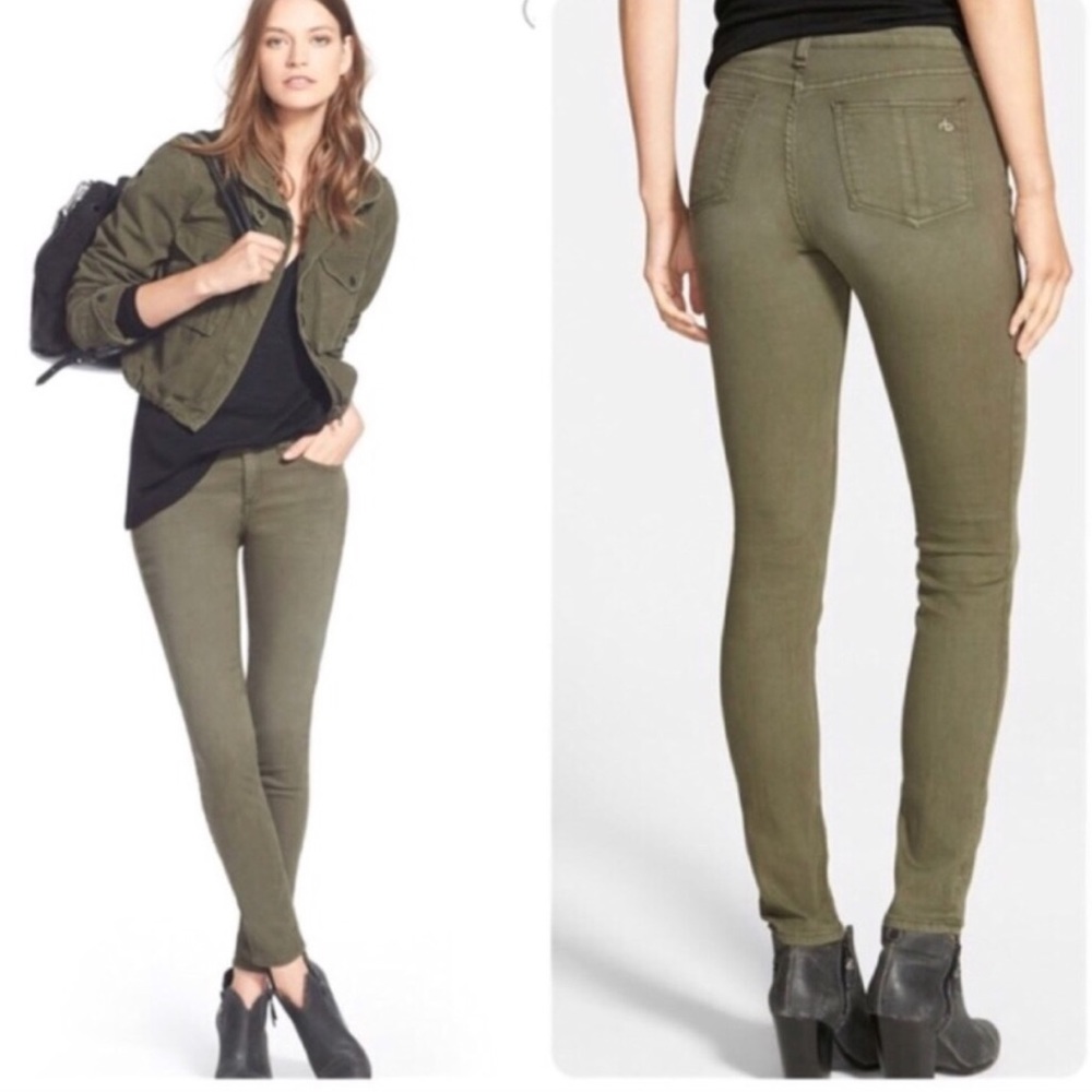 Rag & Bone Olive Green Skinny Jeans